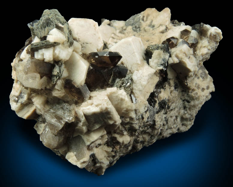 Microcline, Muscovite and Smoky Quartz with minor Topaz from Diamond Rocks, Hare's Gap, Mournes, County Down, Ireland