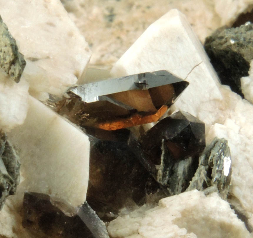 Microcline, Muscovite and Smoky Quartz with minor Topaz from Diamond Rocks, Hare's Gap, Mournes, County Down, Ireland