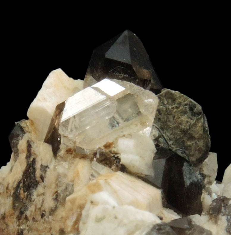 Topaz, Smoky Quartz, Microcline from Diamond Rocks, Hare's Gap, Mournes, County Down, Ireland