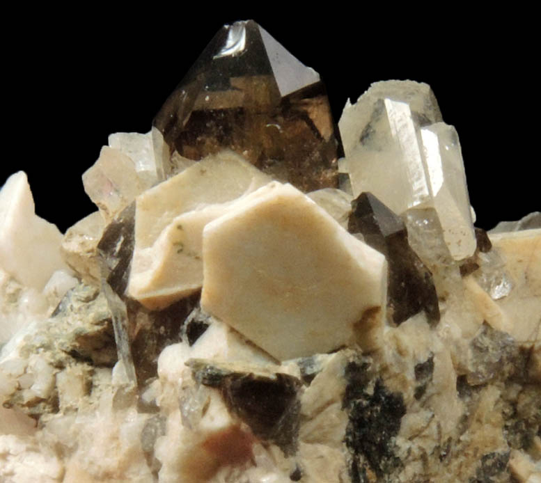 Topaz, Smoky Quartz, Microcline from Diamond Rocks, Hare's Gap, Mournes, County Down, Ireland