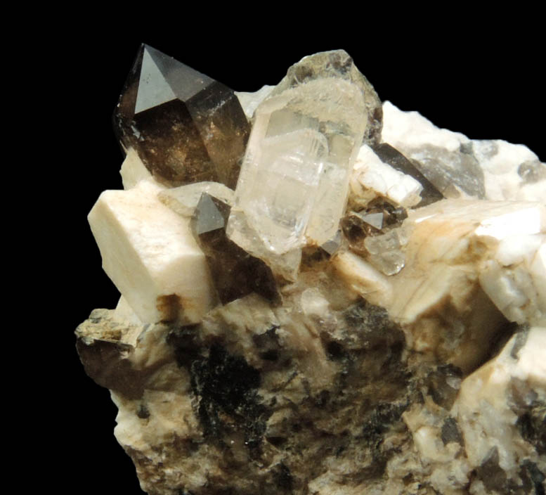 Topaz, Smoky Quartz, Microcline from Diamond Rocks, Hare's Gap, Mournes, County Down, Ireland