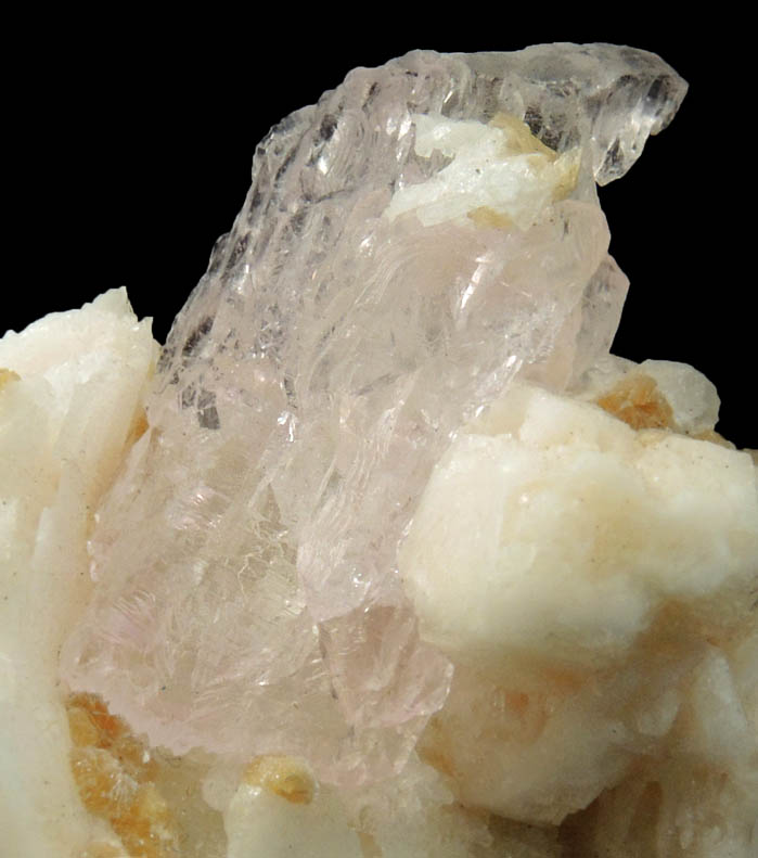 Quartz var. Rose Quartz Crystals on Albite from Alto da Pitorra, Laranjeiras, Galilia, Minas Gerais, Brazil