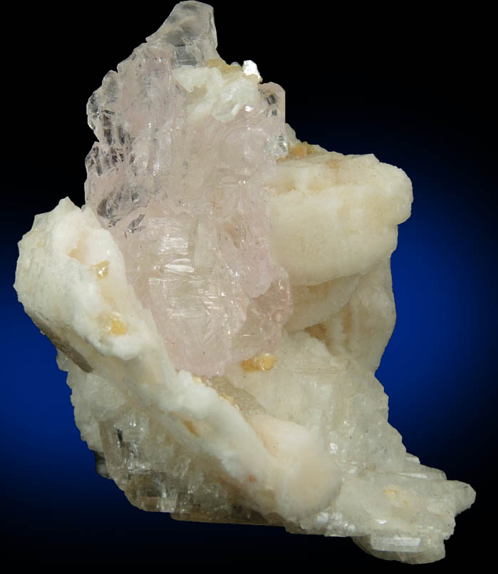 Quartz var. Rose Quartz Crystals on Albite from Alto da Pitorra, Laranjeiras, Galilia, Minas Gerais, Brazil