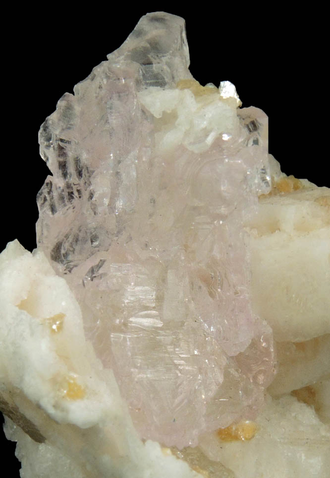 Quartz var. Rose Quartz Crystals on Albite from Alto da Pitorra, Laranjeiras, Galilia, Minas Gerais, Brazil