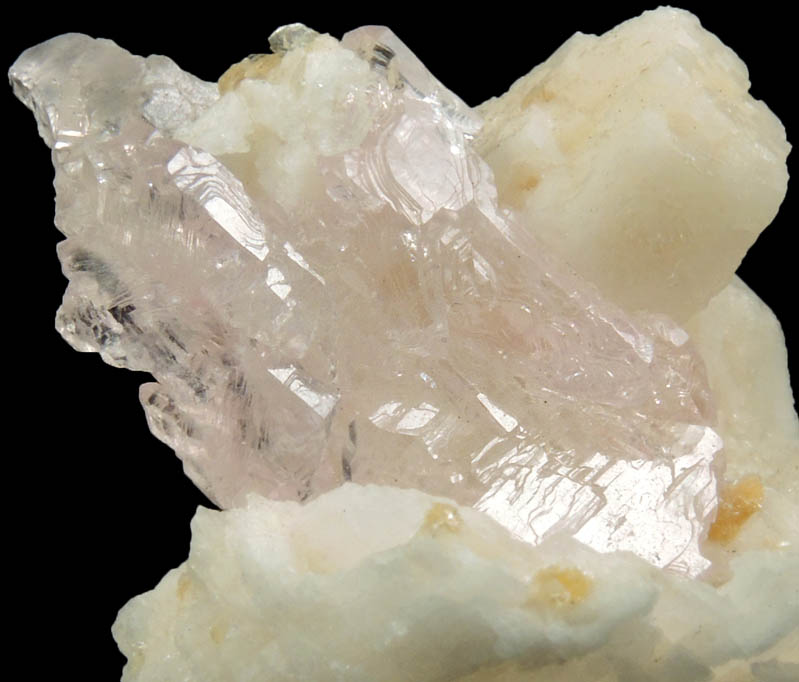 Quartz var. Rose Quartz Crystals on Albite from Alto da Pitorra, Laranjeiras, Galilia, Minas Gerais, Brazil