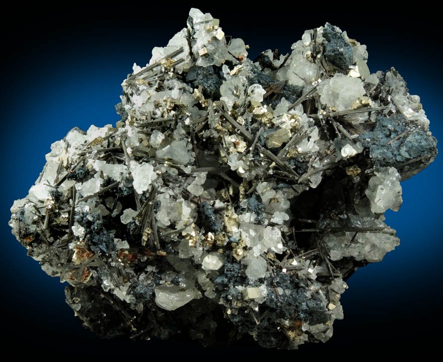 Stibnite, Pyrite and Calcite from Zacatecas, Mexico