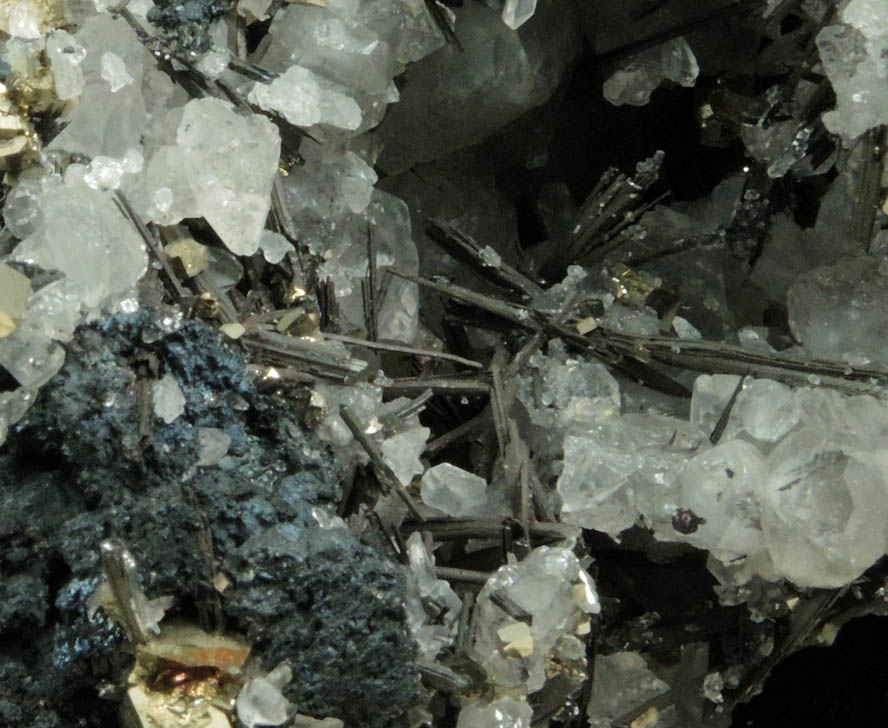 Stibnite, Pyrite and Calcite from Zacatecas, Mexico