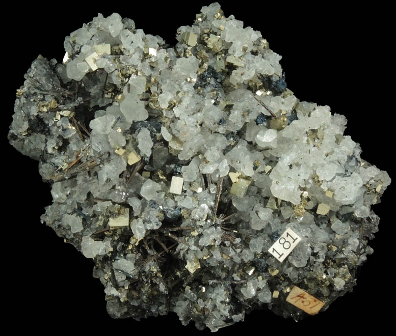 Stibnite, Pyrite and Calcite from Zacatecas, Mexico