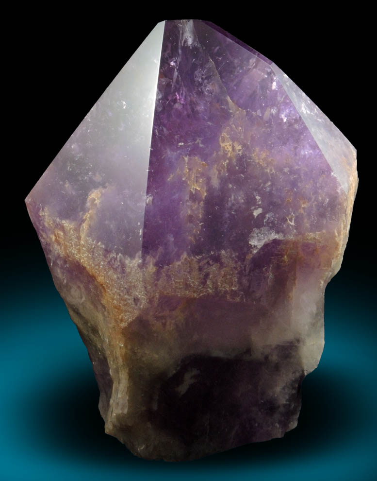 Quartz var. Amethyst Quartz (with polished termination) from Anahi Mine, La Gaiba District, Angel Sandoval Province, Santa Cruz Department, Bolivia