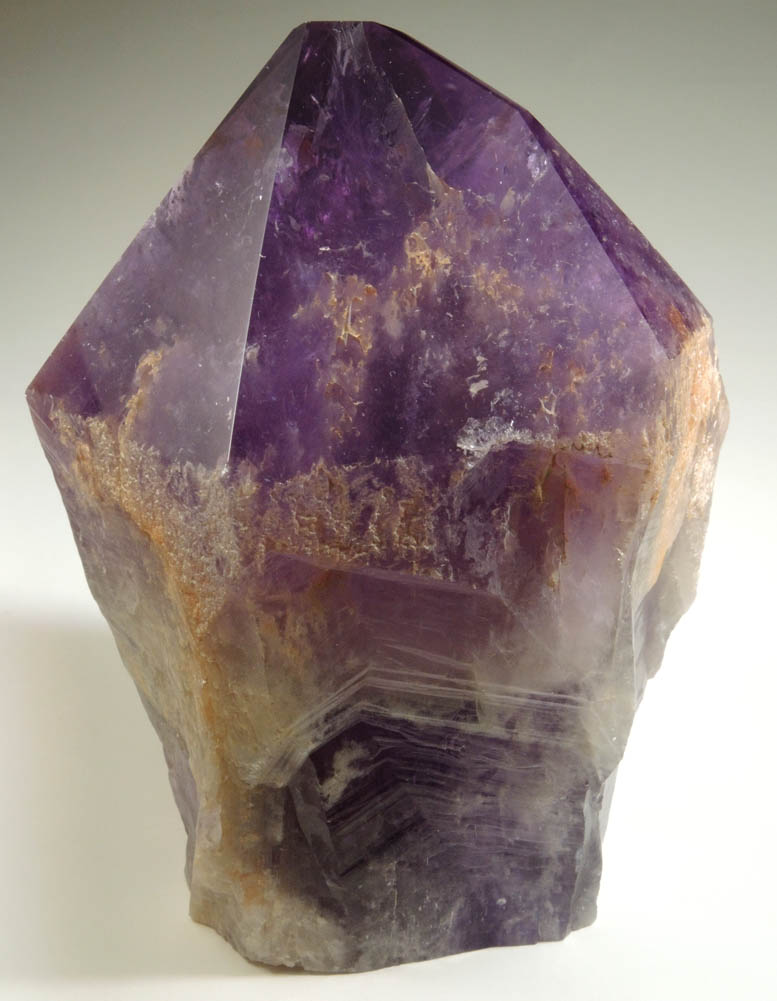 Quartz var. Amethyst Quartz (with polished termination) from Anahi Mine, La Gaiba District, Angel Sandoval Province, Santa Cruz Department, Bolivia