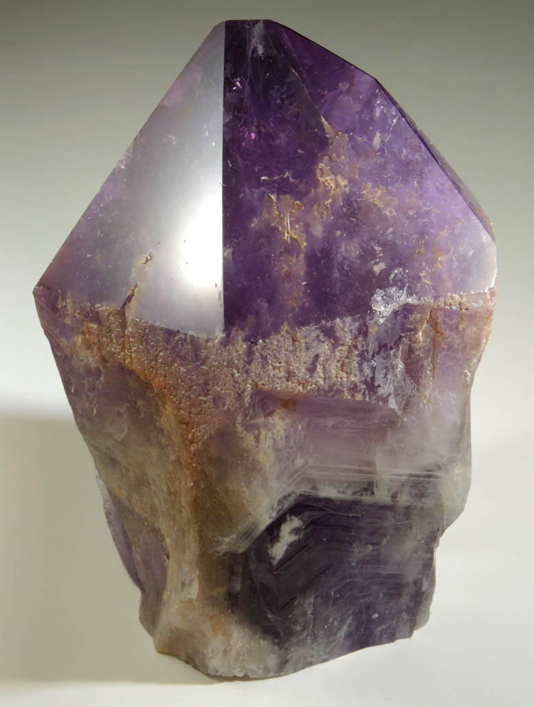 Quartz var. Amethyst Quartz (with polished termination) from Anahi Mine, La Gaiba District, Angel Sandoval Province, Santa Cruz Department, Bolivia