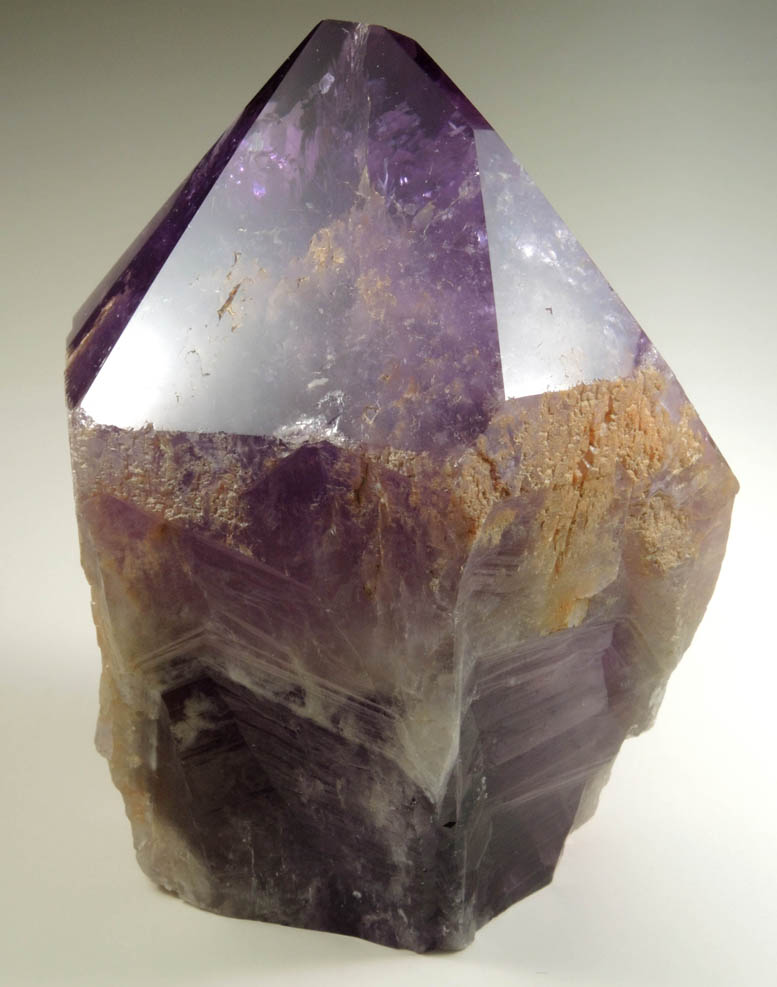 Quartz var. Amethyst Quartz (with polished termination) from Anahi Mine, La Gaiba District, Angel Sandoval Province, Santa Cruz Department, Bolivia