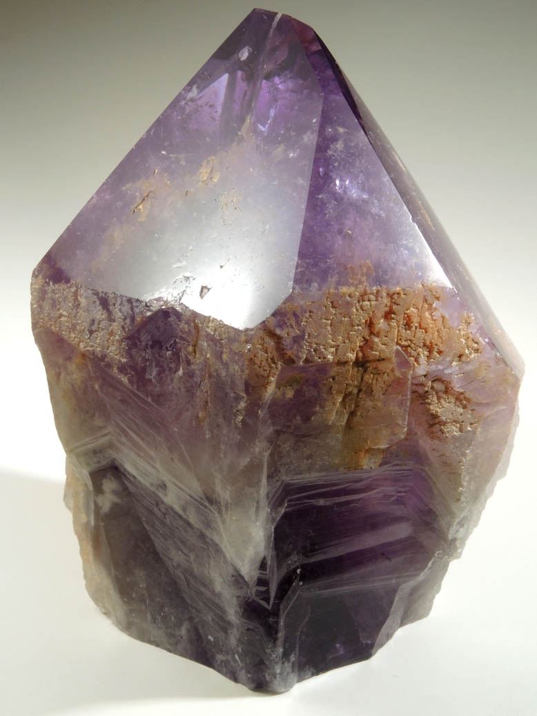 Quartz var. Amethyst Quartz (with polished termination) from Anahi Mine, La Gaiba District, Angel Sandoval Province, Santa Cruz Department, Bolivia