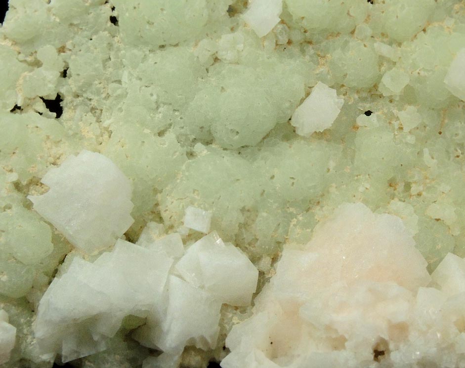 Chabazite on Prehnite epimorphs from Upper New Street Quarry, Paterson, Passaic County, New Jersey