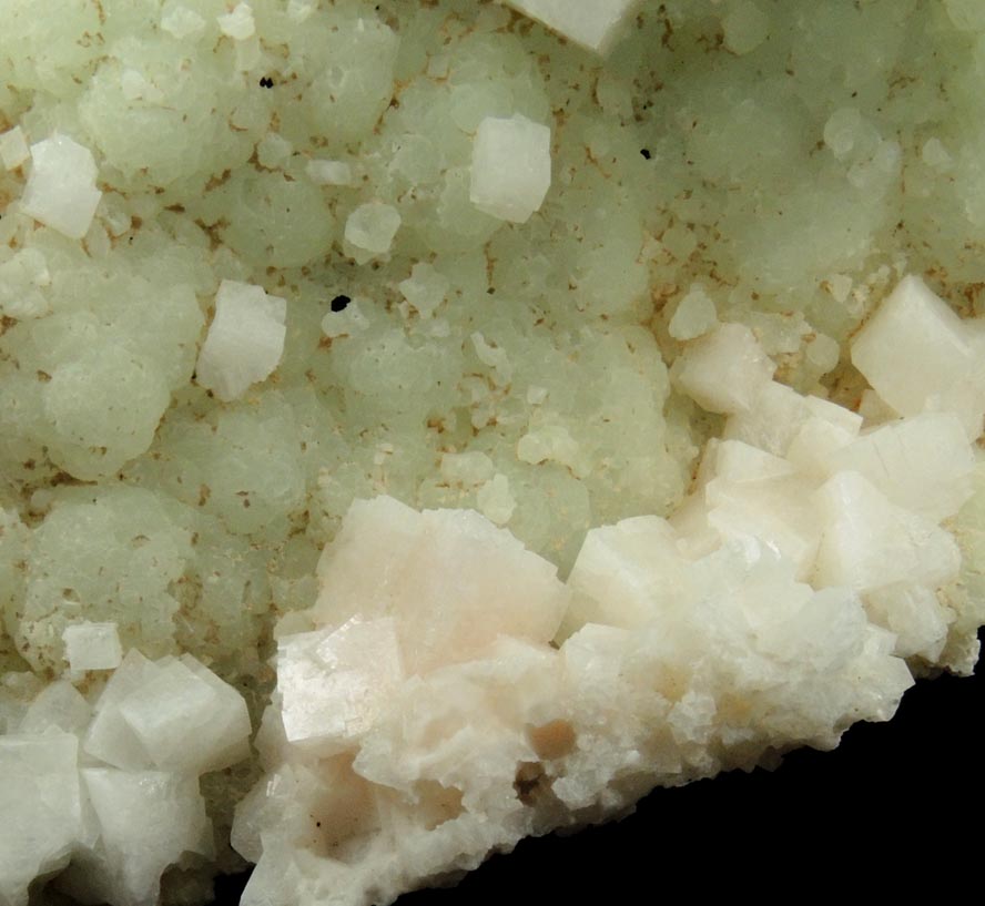 Chabazite on Prehnite epimorphs from Upper New Street Quarry, Paterson, Passaic County, New Jersey