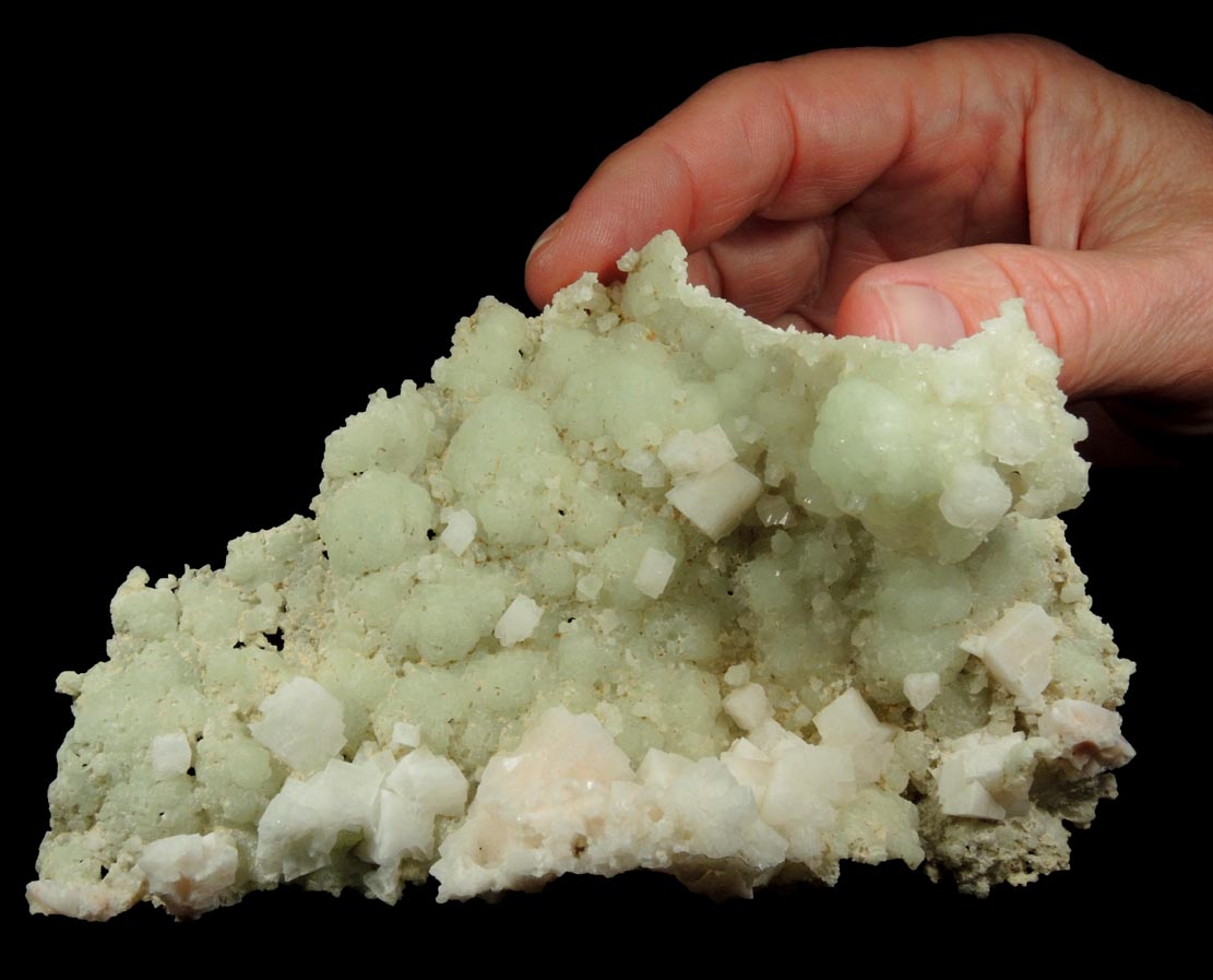 Chabazite on Prehnite epimorphs from Upper New Street Quarry, Paterson, Passaic County, New Jersey