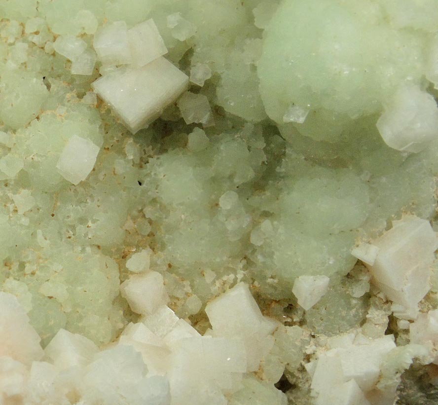 Chabazite on Prehnite epimorphs from Upper New Street Quarry, Paterson, Passaic County, New Jersey