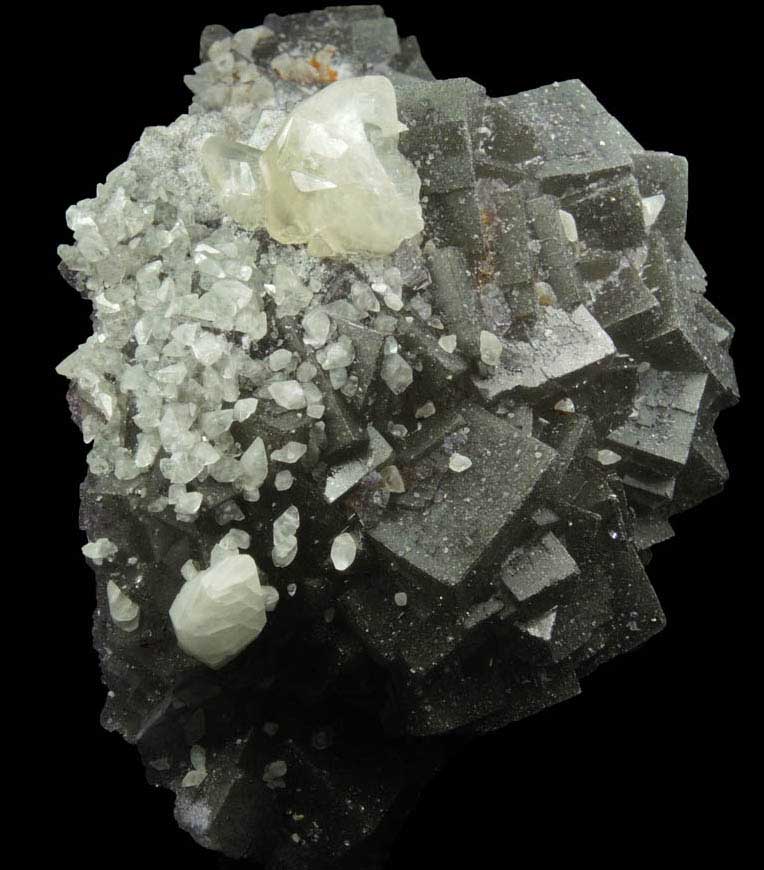 Fluorite, Chalcopyrite, Calcite, Sphalerite from Ladywash Mine, Derbyshire, England