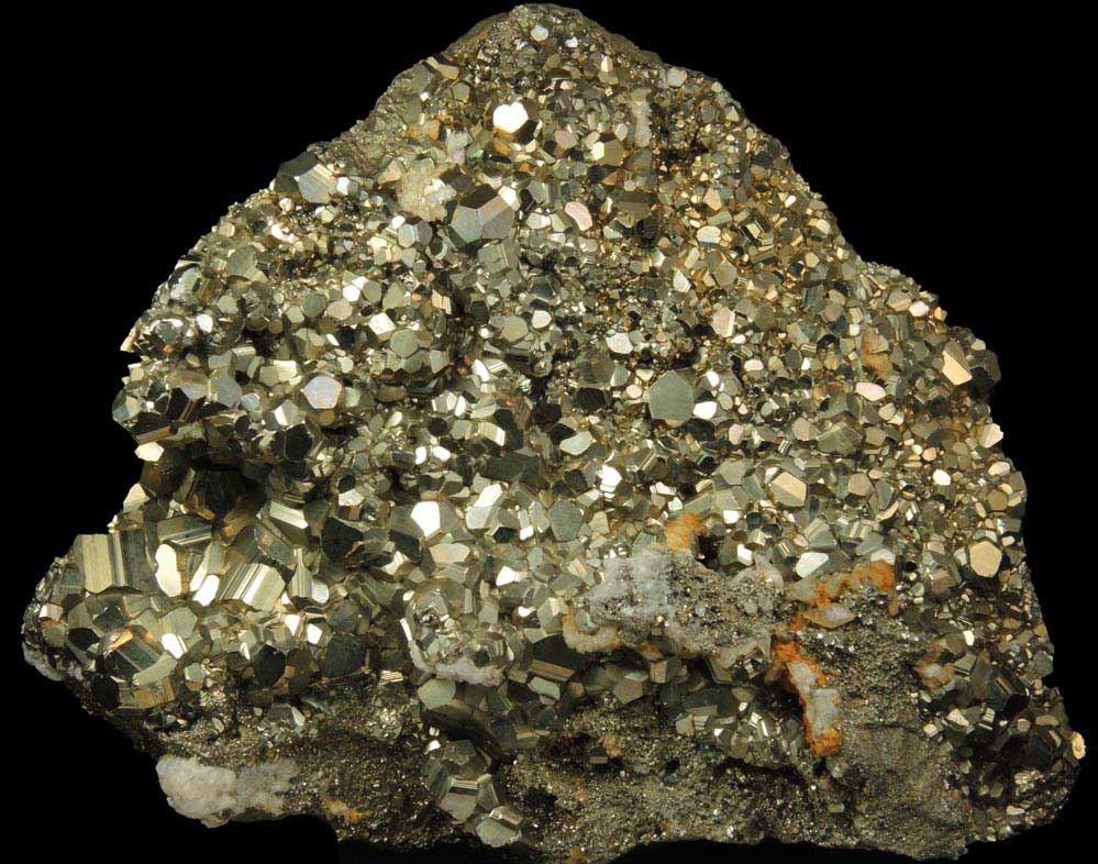 Pyrite with minor Calcite from Huanzala Mine, Huallanca District, Huanuco Department, Peru