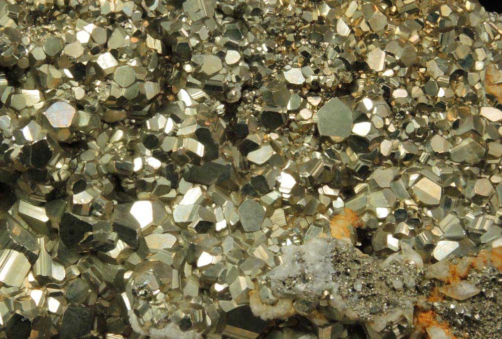 Pyrite with minor Calcite from Huanzala Mine, Huallanca District, Huanuco Department, Peru