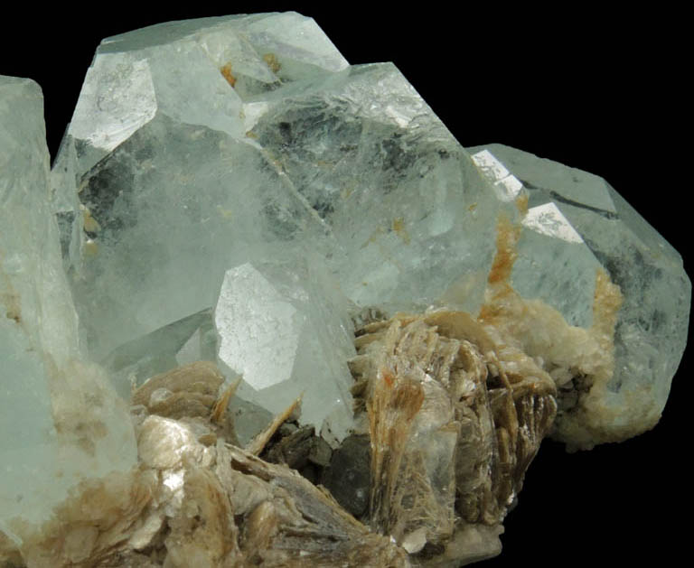 Beryl var. Aquamarine on Muscovite from Xuebaoding Mountain, near Pingwu, Sichuan Province, China