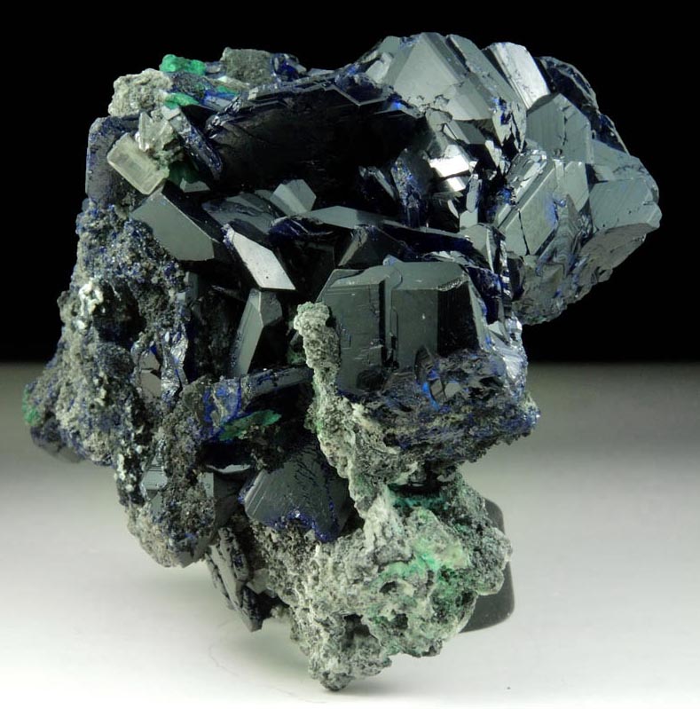 Azurite twinned crystals with Cerussite from Tsumeb Mine, Easter Pocket, Otavi-Bergland District, Oshikoto, Namibia
