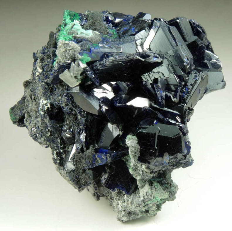 Azurite twinned crystals with Cerussite from Tsumeb Mine, Easter Pocket, Otavi-Bergland District, Oshikoto, Namibia