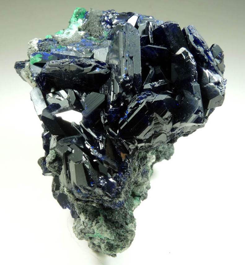 Azurite twinned crystals with Cerussite from Tsumeb Mine, Easter Pocket, Otavi-Bergland District, Oshikoto, Namibia