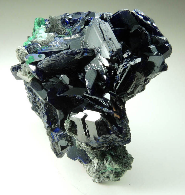 Azurite twinned crystals with Cerussite from Tsumeb Mine, Easter Pocket, Otavi-Bergland District, Oshikoto, Namibia