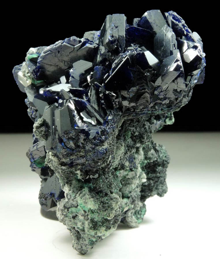 Azurite twinned crystals with Cerussite from Tsumeb Mine, Easter Pocket, Otavi-Bergland District, Oshikoto, Namibia