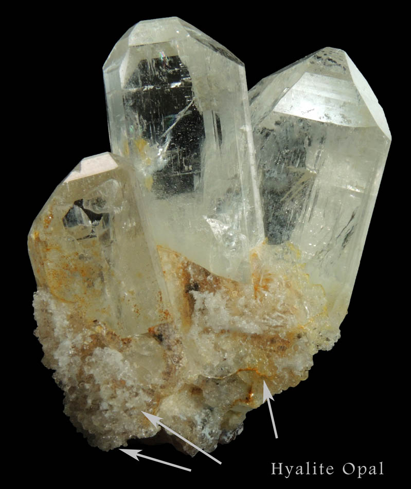 Topaz with Hyalite Opal from Kleine Spitzkoppe, 47 km WNW of Usakos, Erongo region, Namibia