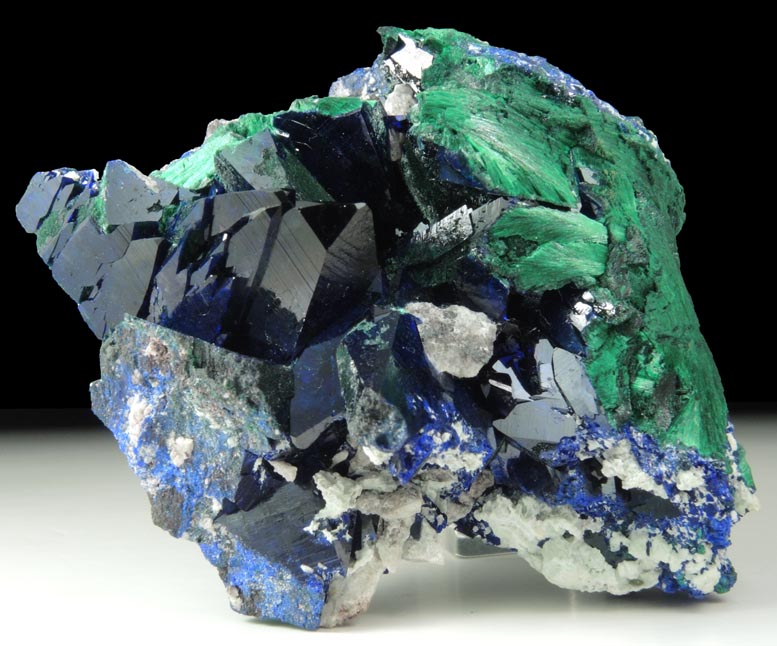 Azurite and Malachite pseudomorphs after Azurite from Milpillas Mine, Cuitaca, Sonora, Mexico