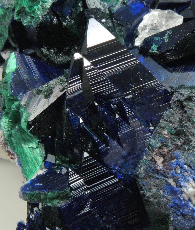 Azurite and Malachite pseudomorphs after Azurite from Milpillas Mine, Cuitaca, Sonora, Mexico