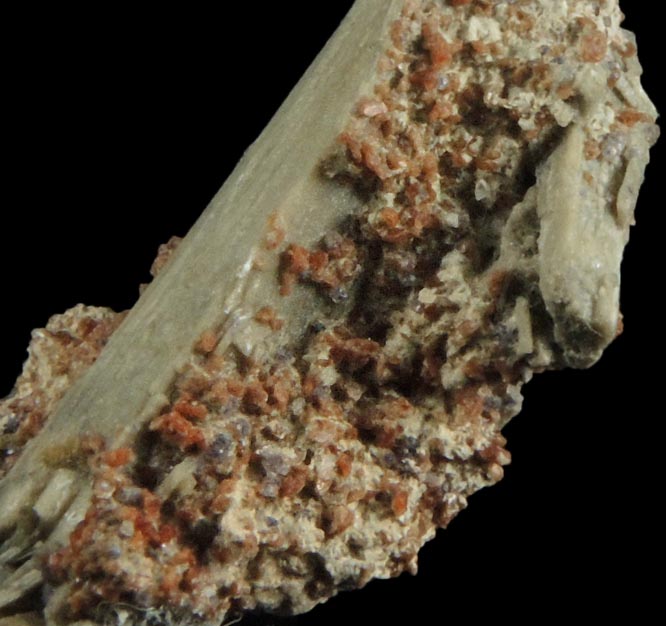 Elpidite with Rhodochrosite from Poudrette Quarry, Mont Saint-Hilaire, Qubec, Canada