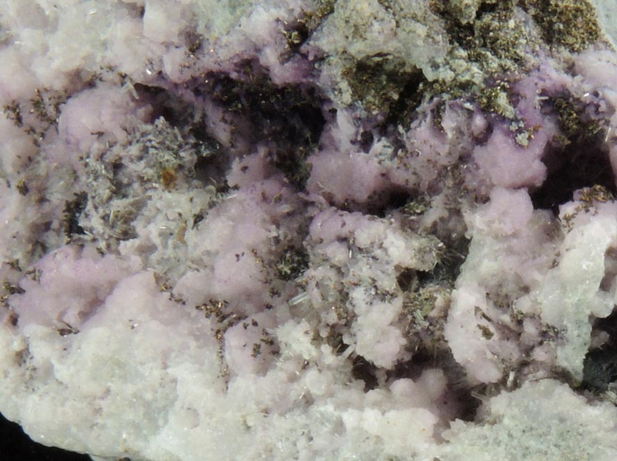 Dawsonite on Fluorite with Marcasite from Francon Quarry, Montral, le de Montral, Qubec, Canada