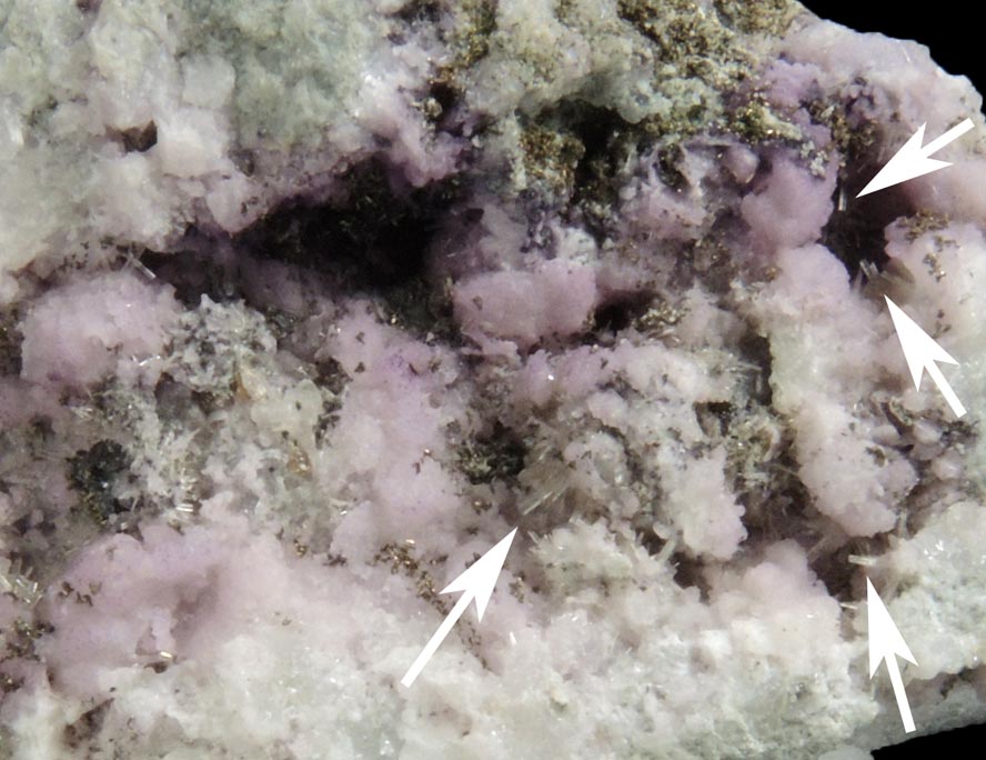 Dawsonite on Fluorite with Marcasite from Francon Quarry, Montral, le de Montral, Qubec, Canada