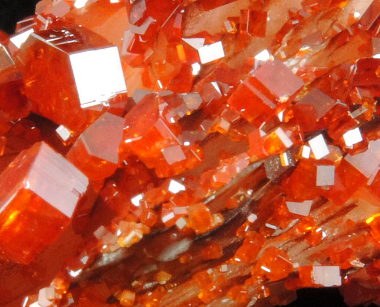 Vanadinite over Barite from Mibladen, Haute Moulouya Basin, Zeida-Aouli-Mibladen belt, Midelt Province, Morocco