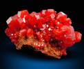 Vanadinite over Barite from Mibladen, Haute Moulouya Basin, Zeida-Aouli-Mibladen belt, Midelt Province, Morocco