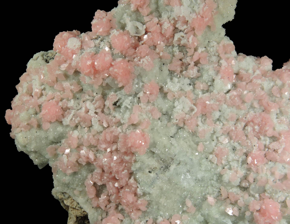 Rhodochrosite on Quartz from Grizzly Bear Mine, Ouray District, Ouray County, Colorado