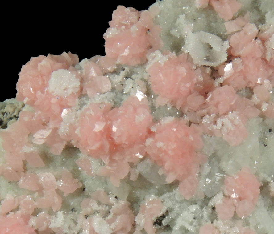 Rhodochrosite on Quartz from Grizzly Bear Mine, Ouray District, Ouray County, Colorado