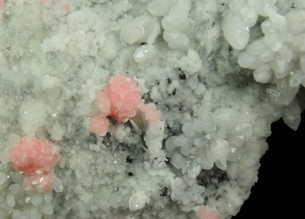 Rhodochrosite on Quartz from Grizzly Bear Mine, Ouray District, Ouray County, Colorado