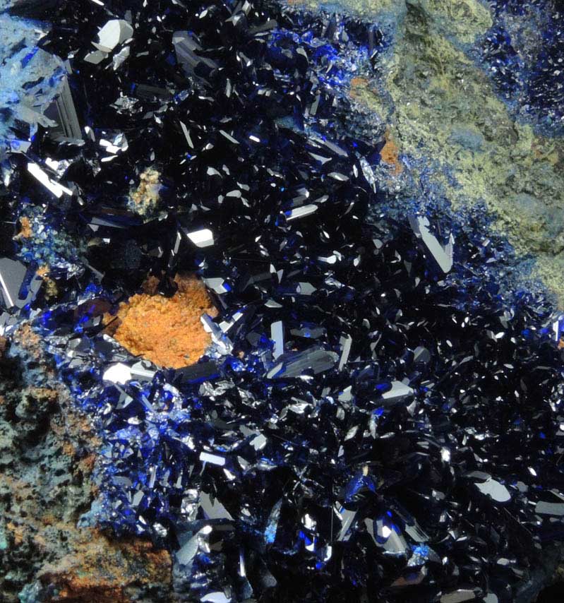 Azurite on sulfide-rich matrix from Tsumeb Mine, Otavi-Bergland District, Oshikoto, Namibia