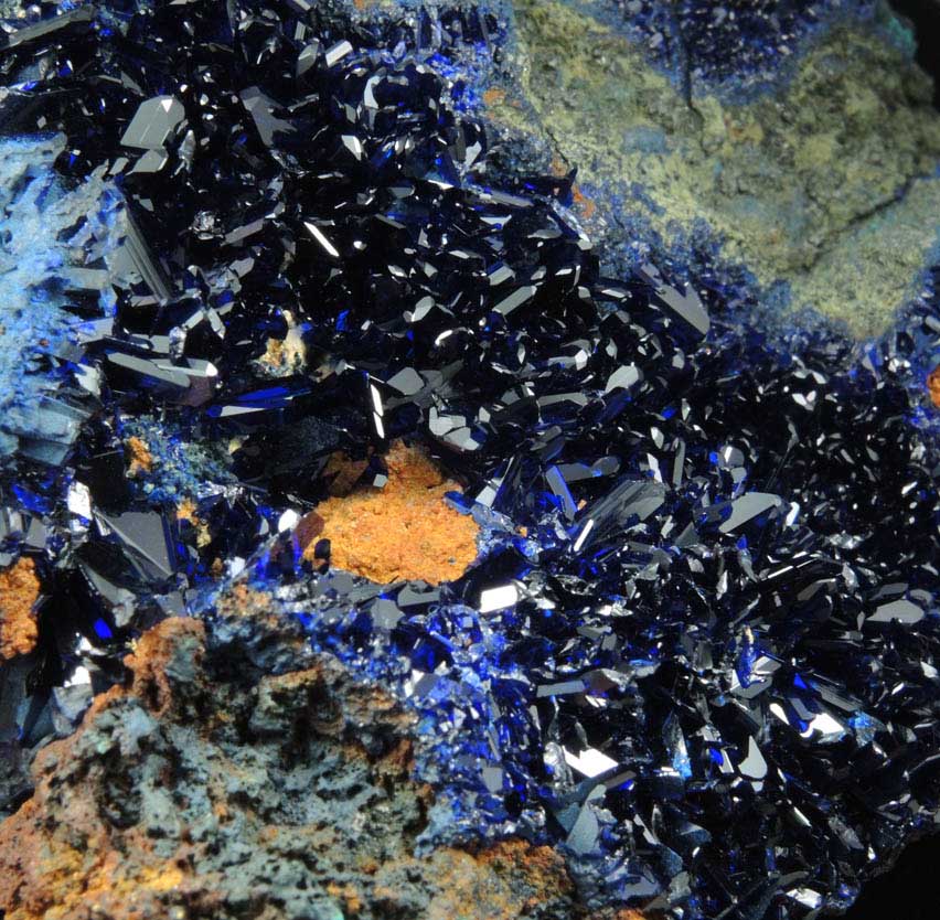 Azurite on sulfide-rich matrix from Tsumeb Mine, Otavi-Bergland District, Oshikoto, Namibia