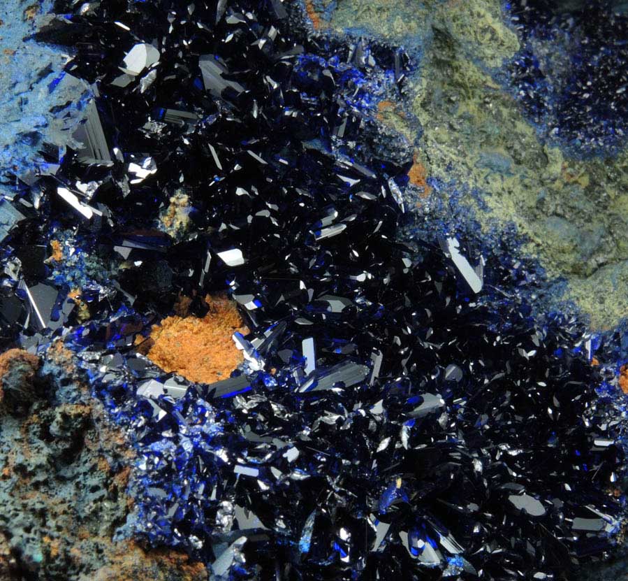Azurite on sulfide-rich matrix from Tsumeb Mine, Otavi-Bergland District, Oshikoto, Namibia