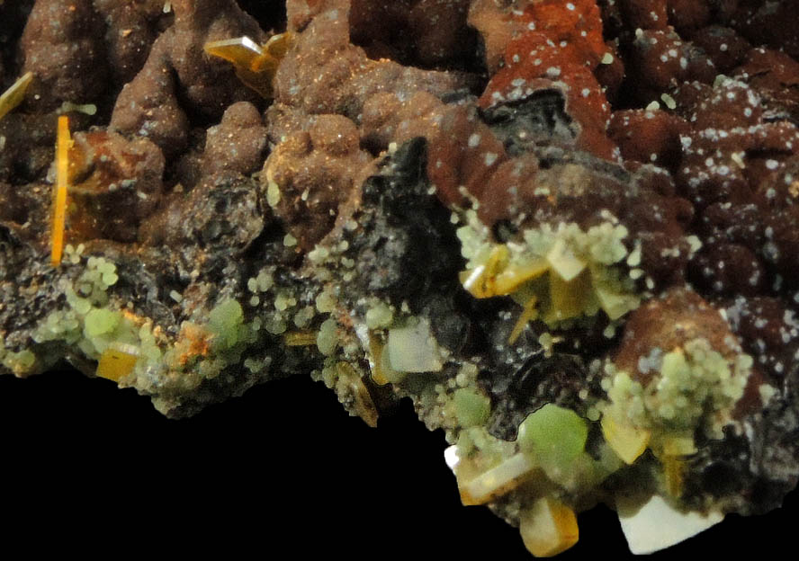 Wulfenite on Goethite from Mina Ojuela, Mapimi, Durango, Mexico