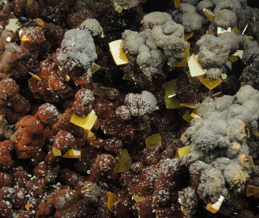 Wulfenite on Goethite from Mina Ojuela, Mapimi, Durango, Mexico