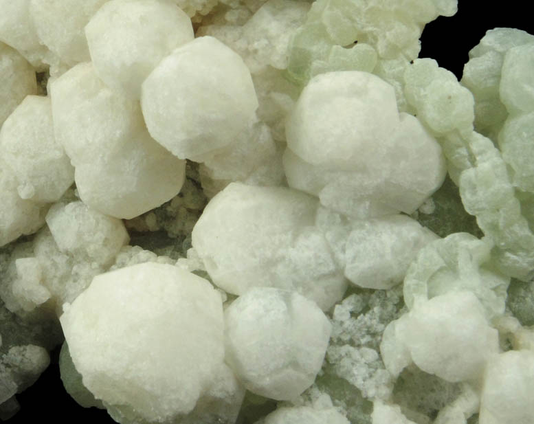 Analcime over Prehnite from Summit Quarry, Union County, New Jersey