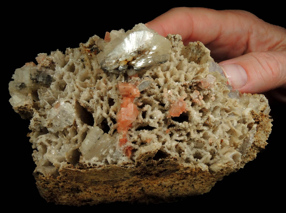 Chabazite and Heulandite on Quartz pseudomorphs after Anhydrite from Upper New Street Quarry, Paterson, Passaic County, New Jersey