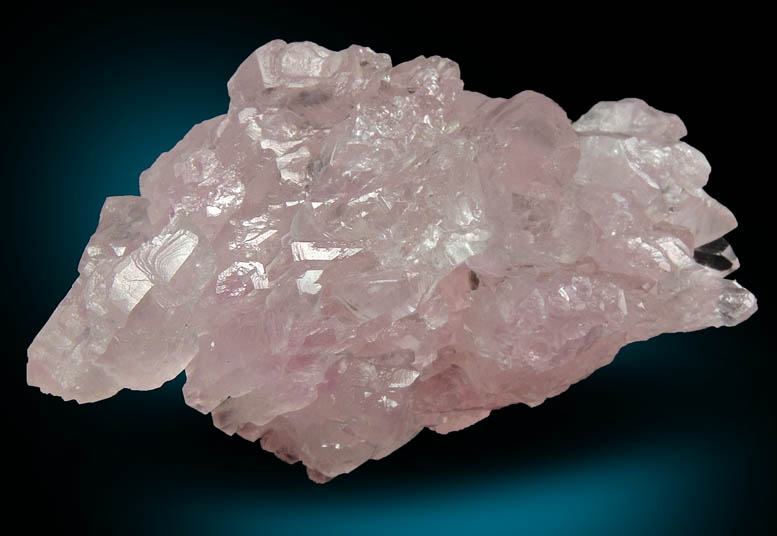 Quartz var. Rose Quartz Crystals from Lavra da Ilha, Taquaral, Jequitinhonha River, Minas Gerais, Brazil