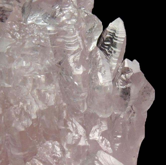 Quartz var. Rose Quartz Crystals from Lavra da Ilha, Taquaral, Jequitinhonha River, Minas Gerais, Brazil